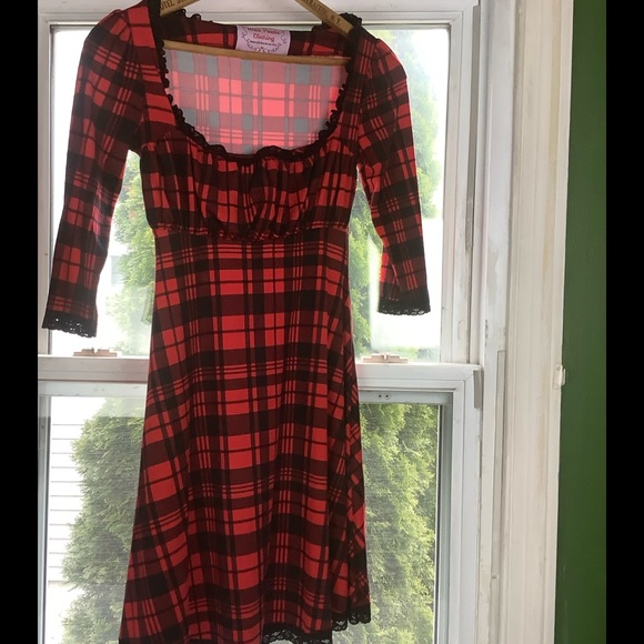 Wax Poetic Clothing Mini Light Plaid Dress - Picture 9 of 9